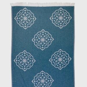 Medallion Pestamal Turkish cotton towel color petrol